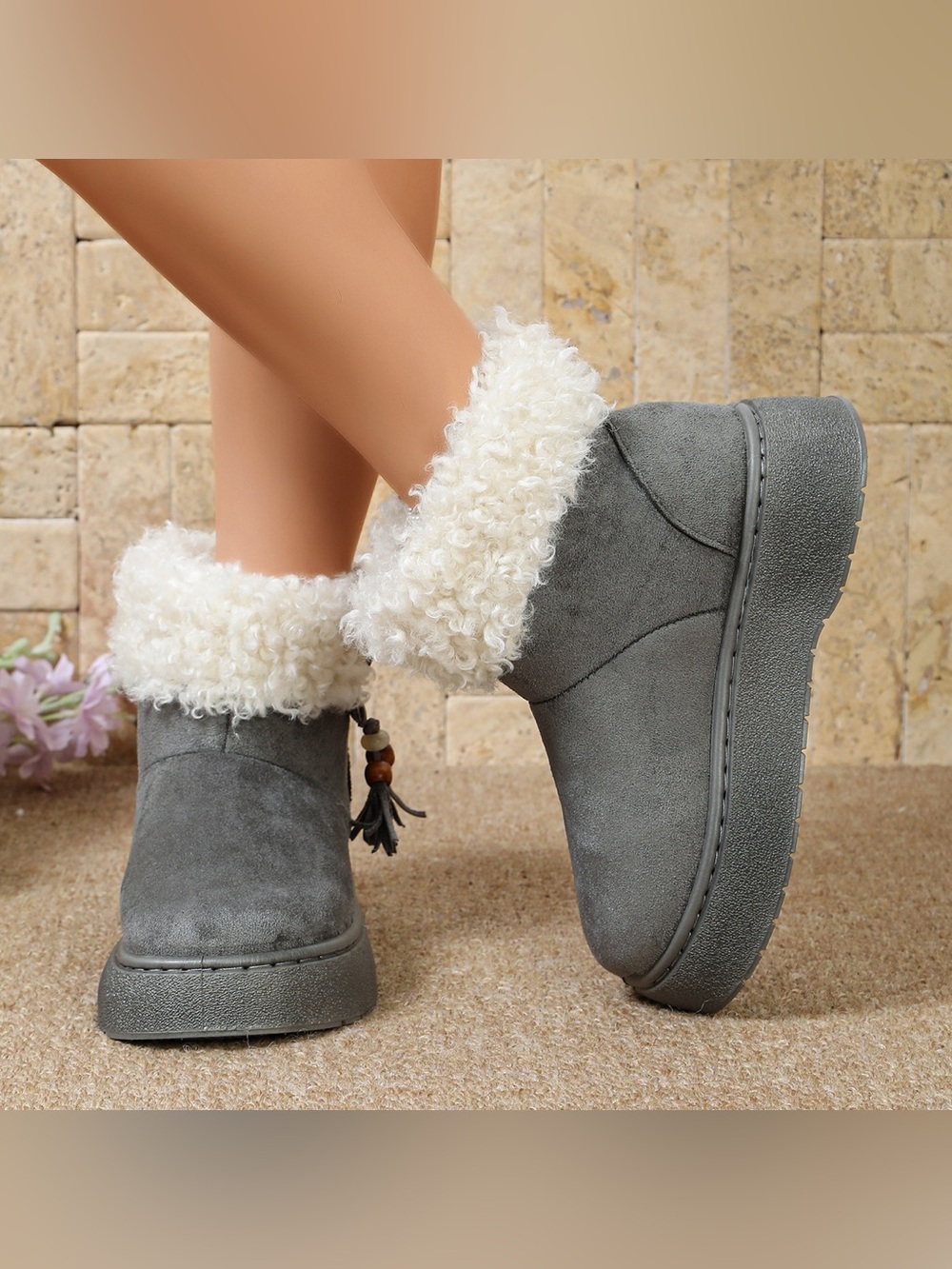Round Toe Platform Boots - Picture 8 of 12